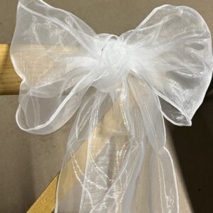 Nœud de chaise organza (plusieurs couleurs) - Blanc